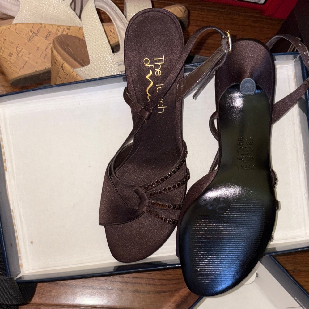 Nina Dark Brown Strappy Heels